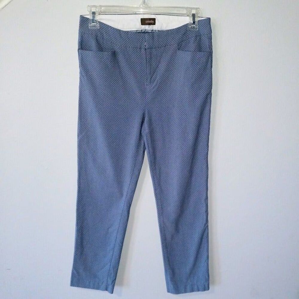 Crosby Madison Crop Pants-Size 4-Micro Polka Dot-Pockets-Midrise-Preppy-Classic